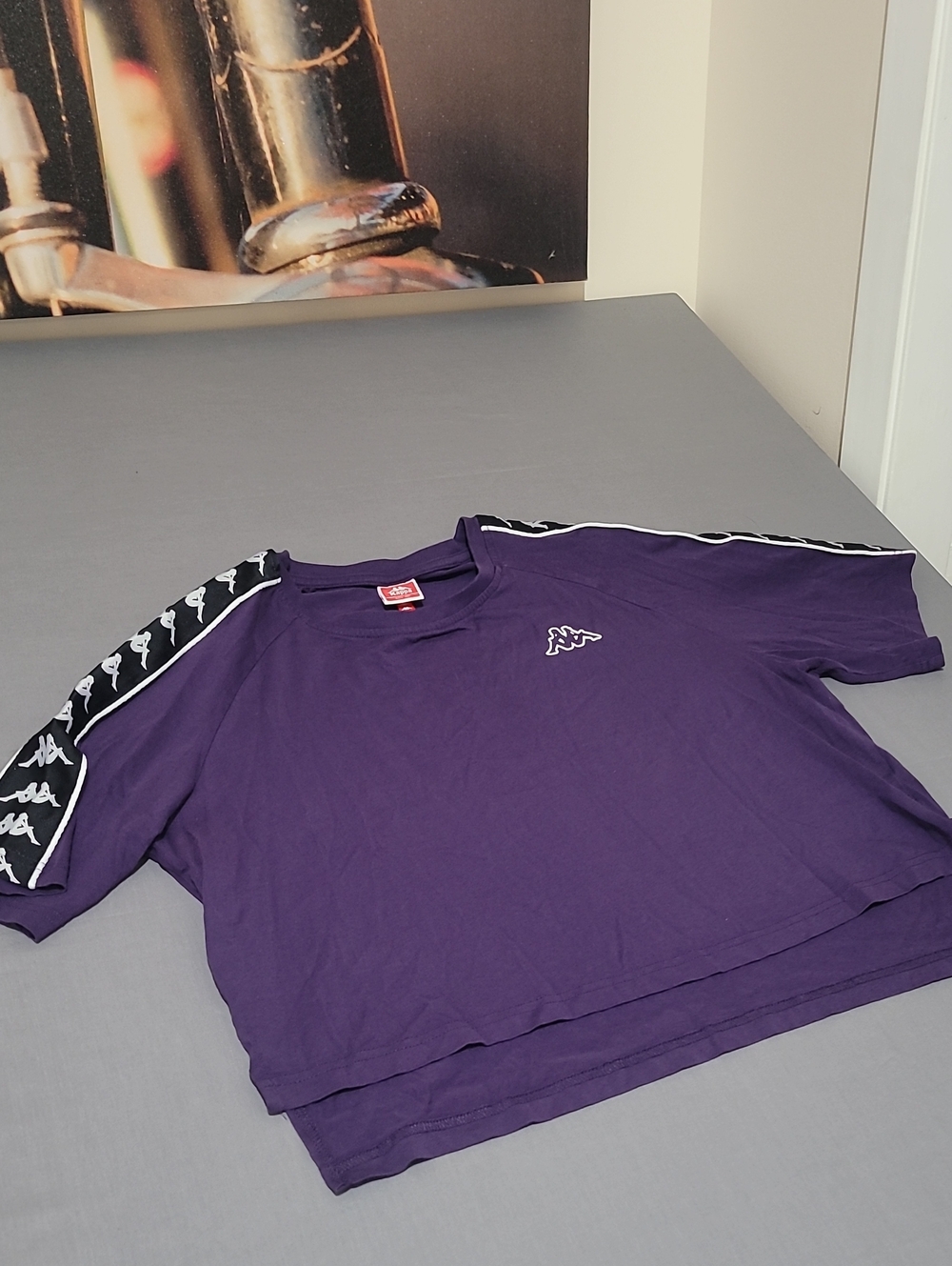 Kappa Purple Short Sleeve Tee with Black Logo Tape